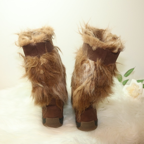 Pajar Camel Suede Leather Fur boots Sz 7 - Picture 3 of 8